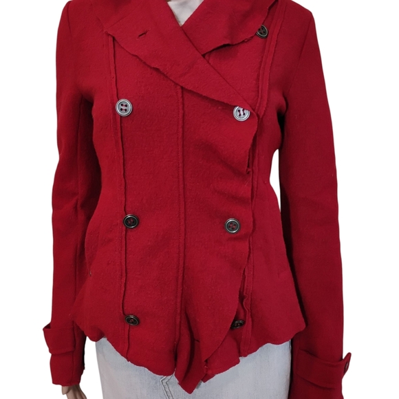 Converse Red Women's Pea Coat - Picture 6 of 10